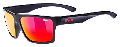 Uvex LGL 29 Gafas de Ciclismo, Unisex Adulto, Negro/Rojo