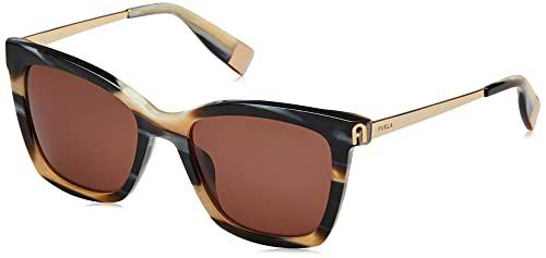 Furla SFU509 Gafas, Shiny Brown Horn/Pearl/Beige, 53 para Mujer