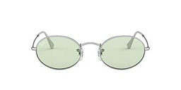 Ray-Ban Oval Gafas, Plata, 51 Unisex Adulto