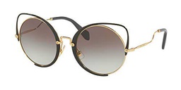 Miu Miu 0MU51TS 1AB0A7 54 Gafas de Sol, Negro (Pale Gold/Black/Grey), Mujer