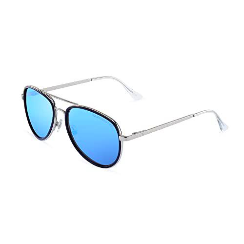 CLANDESTINE A15 Silver Navy Ice Blue - Gafas de sol Nylon HD Hombre &amp; Mujer