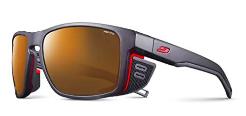 Julbo Shield Gafas de Sol, Negro/Naranja, Talla única Unisex Adulto