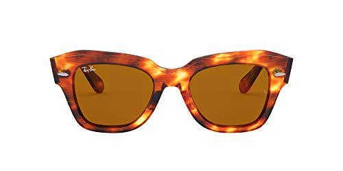 Ray-Ban 0RB2186 Gafas, Striped Havana, 52 Unisex Adulto