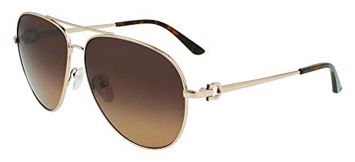 FERRAGAMO SF269S Gafas, Shiny Gold, 61 para Hombre