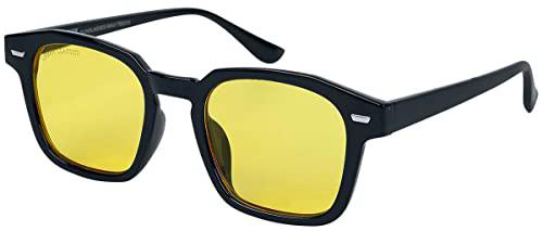 Urban Classics Maui-Gafas de Sol (con Funda), Negro/Amarillo