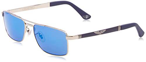 Police SPLB43 Gafas, Shiny Palladium W/Blue Parts, 60 para Hombre