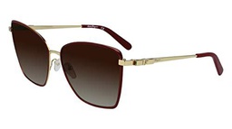 FERRAGAMO SF279S Gafas, Gold/Burgundy, 59 para Mujer