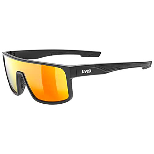 Uvex Lgl 51, Gafas de Sol Unisex Adulto, Negro Mate y Rojo