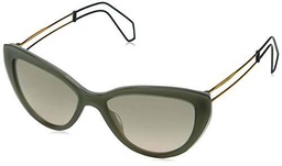 Miu Miu 0MU12RS USK3H2 55 Gafas de Sol, Verde (Green/Green Transparent/Light Brown), Mujer