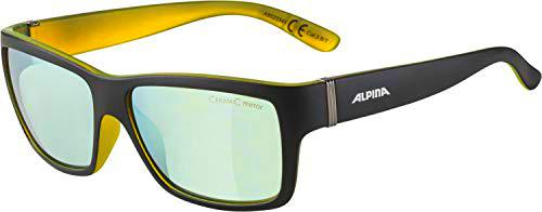 ALPINA Unisex - Adultos, KACEY CMGO Gafas de sol, black matt-neon yellow, One Size