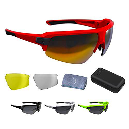 BBB Cycling - Gafas de sol deportivas unisex para ciclismo con 3 lentes intercambiables