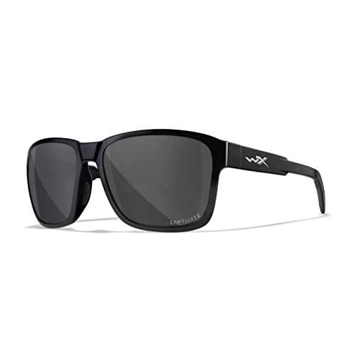 Wiley X Trek Gafas De Sol, Negro Brillante, Un Tamaño Unisex