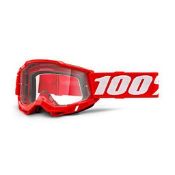 Ride100percent ACCURI 2 Goggle Red-Clear Lens, Adultos Unisex