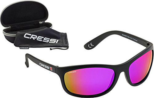 Cressi Rocker Gafas de Sol, Unisex Adulto, Negro/Lentes espejados Morado