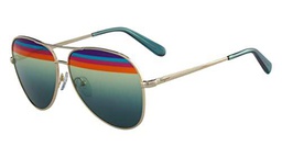 SALVATORE FERRAGAMO Sf172s Sunglasses, 712 Shiny Gold Petrol