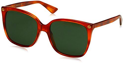 Gucci GG0022S, Gafas de Sol Para Mujer, AVANA-AVANA-GREEN