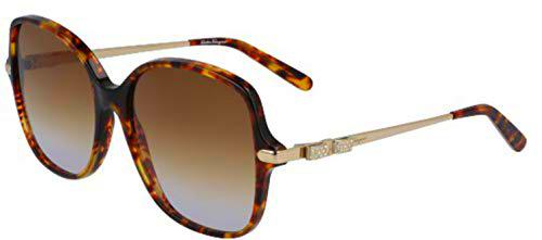 FERRAGAMO SF990SR Gafas, Dark Tortoise, 57 para Mujer