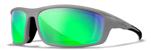 Wiley X Grid Sunglasses, Verde Espejo/Ámbar, Unica Men's