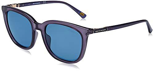 Skechers 0 Gafas, Shiny Blue, 54 para Mujer