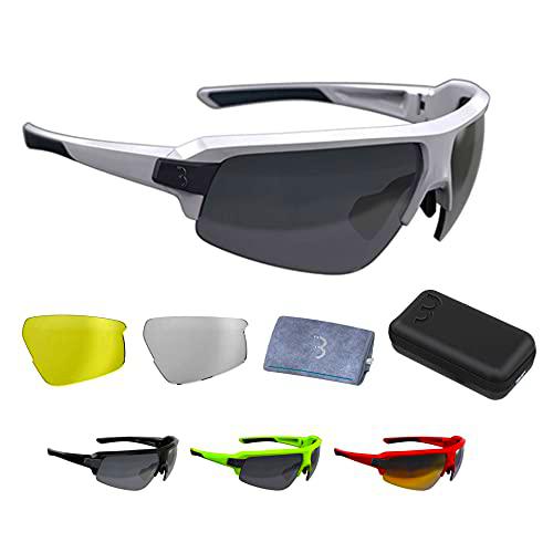 BBB Cycling - Gafas de sol deportivas unisex para ciclismo con 3 lentes intercambiables