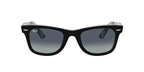 Ray-Ban 0RB2140 Gafas, Black ON Chevron Grey/Burgundy, 54 Unisex