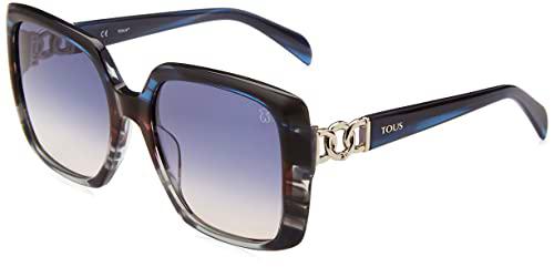 TOUS STOB52 Gafas, Stripped Blue/Grey, 56 para Mujer