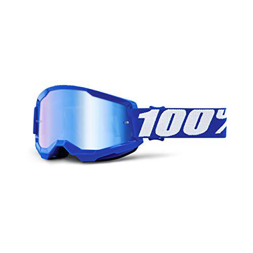 Gafas de ciclismo 100% STRATA 2, Azul/Blanco, Lente Espejo Azul