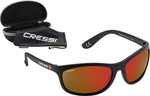 Cressi Rocker Gafas de Sol, Unisex Adulto, Negro/Lentes espejados Rojo