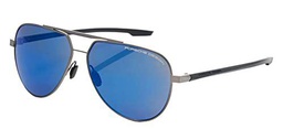 Porsche P8935 Gafas de Sol, Dark Gun, Dark Blue, 62 para Hombre