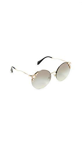 Miu Miu 0MU52TS VW75O0 60 Gafas de sol, Dorado (Pale Gold/Grey Silver), Mujer