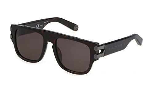 Philipp Plein SPP011M Gafas, Shiny Dark Havana, 55 para Hombre