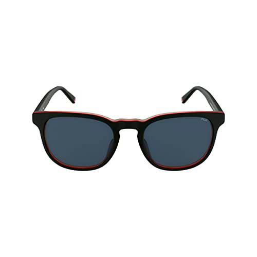 Fila SF9392 Gafas, Red W/Shiny Black Top, 51 Unisex Adulto