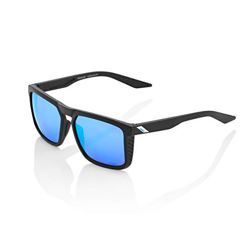 100% Renshaw-Matte Black-Hiper Blue Multilayer Mirror Lens