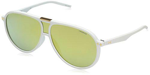 Polaroid PLD 6025/S LM V63 Gafas de Sol, Blanco (Matte White/Grey Goldmir Pz)