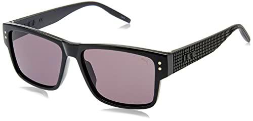 PUMA PU0269S-001 Sunglasses, Black-Black-Smoke, 57 Men's