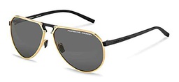 Porsche P8938 Gafas de Sol, Gold, Black, 64 para Hombre