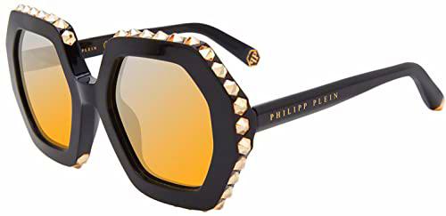 Philipp Plein SPP039V Gafas, Shiny Black, 53 para Mujer