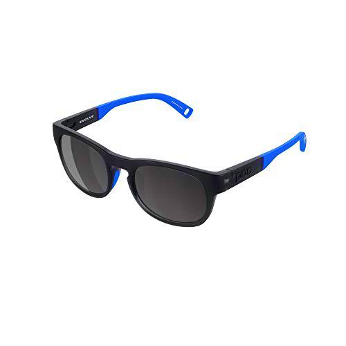 POC Evolucionar, Gafas de Sol Unisex niños, Uranium Black Transparente/Fluorescent Blue