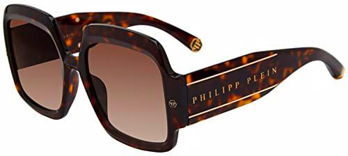 Philipp Plein SPP038M Gafas, Shiny Dark Havana, 56 para Mujer