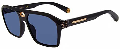 Philipp Plein SPP072M Gafas, Shiny Black, 57 para Hombre