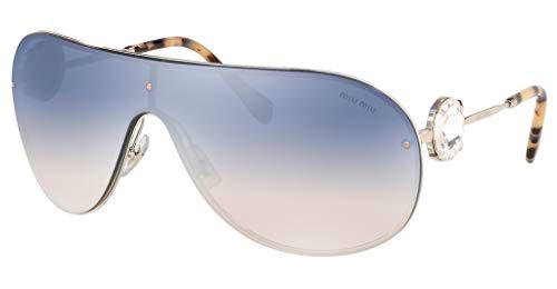 Miu Miu 0MU 67US Gafas, Espejo Azul Degradado Plateado/Plateado