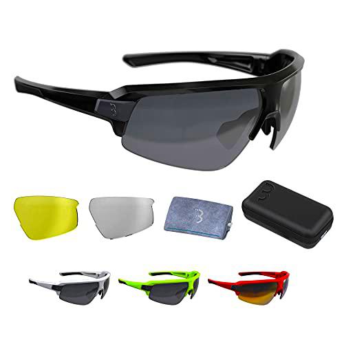 BBB Cycling - Gafas de sol deportivas unisex para ciclismo con 3 lentes intercambiables