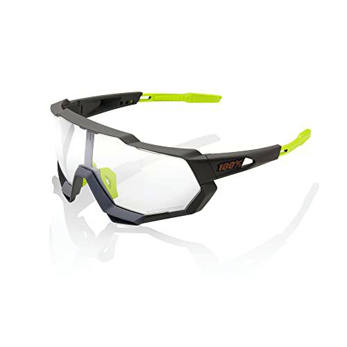 Gafas 100% Speedcraft, Negro/Verde, Lente Transparente