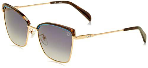 TOUS STO421 Gafas, SH.Rose Gold with Blue Parts, 56 para Mujer