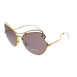 Miu Miu 0MU56RS 7OE6X1 65 Gafas de Sol, Dorado (Antique Gold/Purple Brown), Mujer