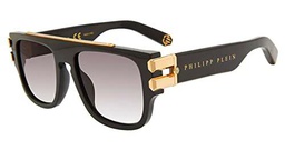 Philipp Plein SPP011M Gafas, Shiny Black, 55 para Hombre