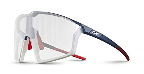 Julbo Edge Gafas DE Sol, Mate Azul/Blanco/Rojo, Talla única Unisex Adulto