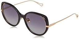 Nina Ricci SNR362 Gafas, Shiny Black, 57 para Mujer