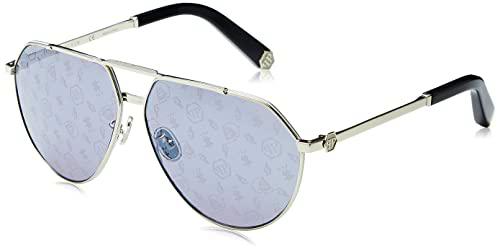 Philipp Plein SPP007M Gafas, Shiny Palladium W/White Parts