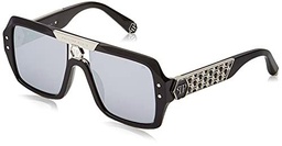 Philipp Plein SPP079 Gafas, Shiny Black, 53 Unisex Adulto